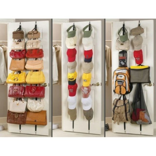 Bag Organizer Home Adjustable Bag Rack Over Door Straps Hanger