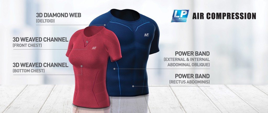 LP SUPPORT Women's AIR Compression Short Sleeve Top - Compression