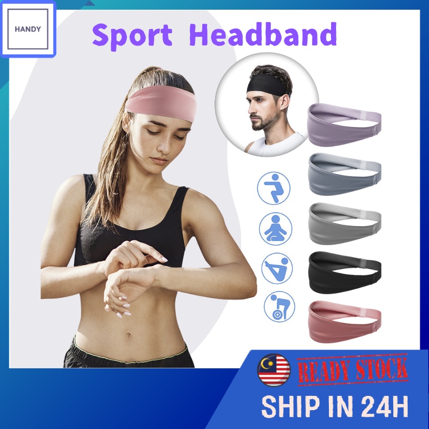 Sport Sweat Absorbing Fitness Headband Women Running Yoga Elastic