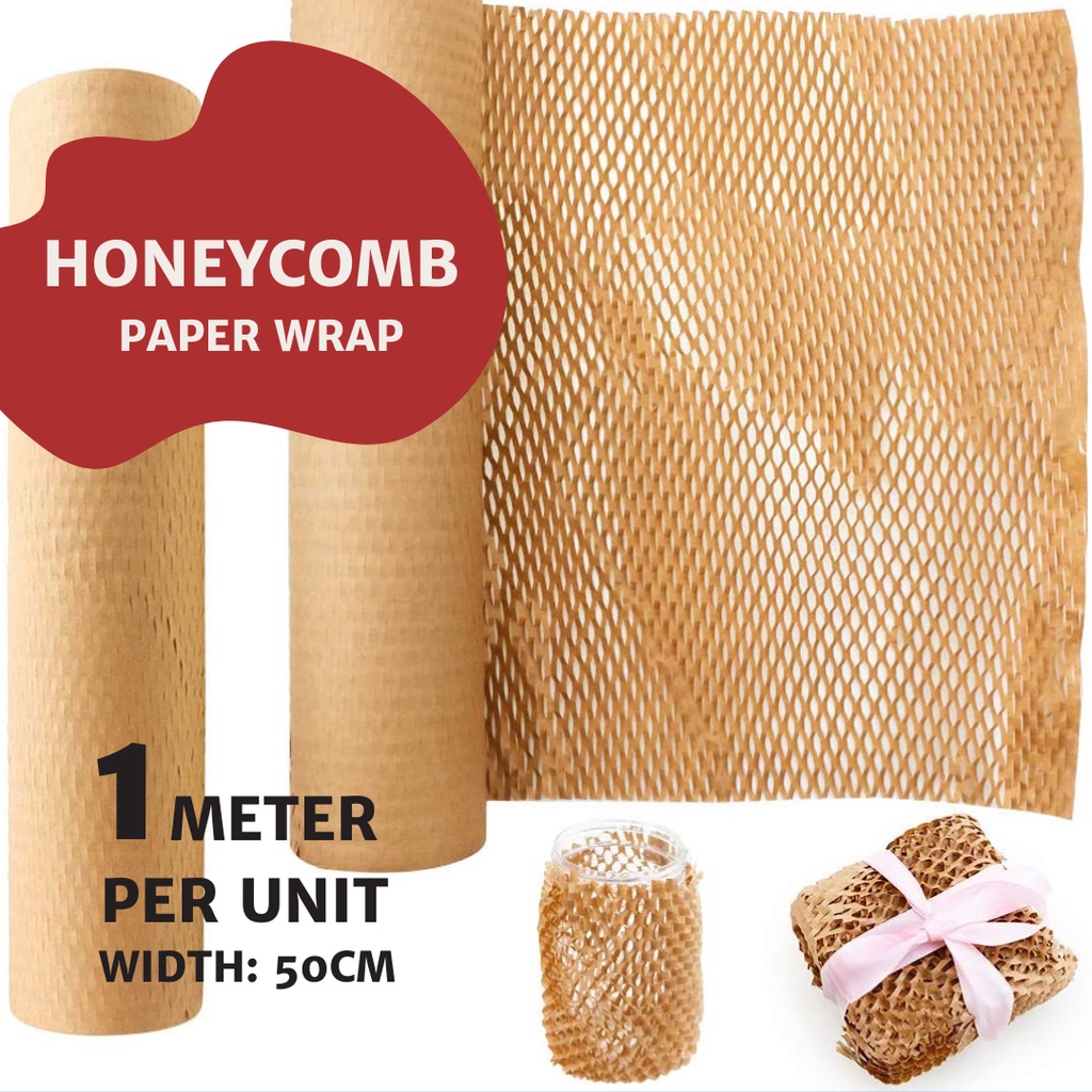 50m40cm Kraft Honeycomb Packaging Paper Roll, Eco Friendly Honeycomb  Packaging Paper Roll For Moving, Protection, Gift Wrapping And Fragile  Items