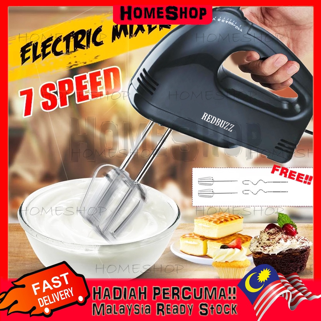 Electric 7 Speed Hand Mixer Egg Crame Cake Beaters Whisk Blender