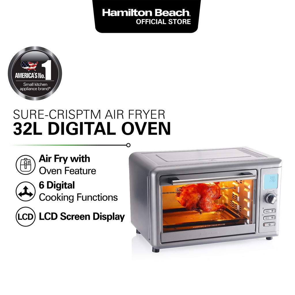 Hamilton Beach Sure-Crisp Digital Air Fryer Toaster Oven with Rotisserie |  31193