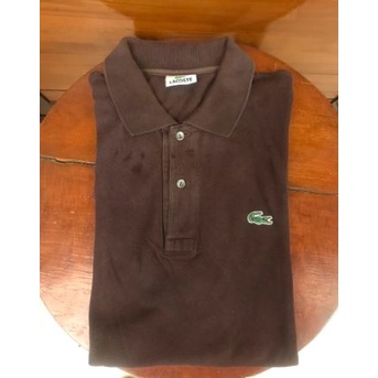 lacoste chocolate brown polo shirt