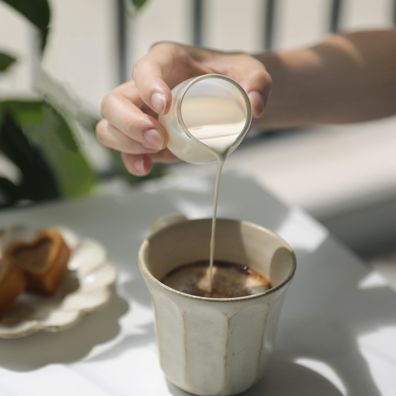 Glass Coffee Cup Clear Glass Coffee Carafe Coffee Milk Creamer With  Anti-scald Handle Coffee Saver 650ml 