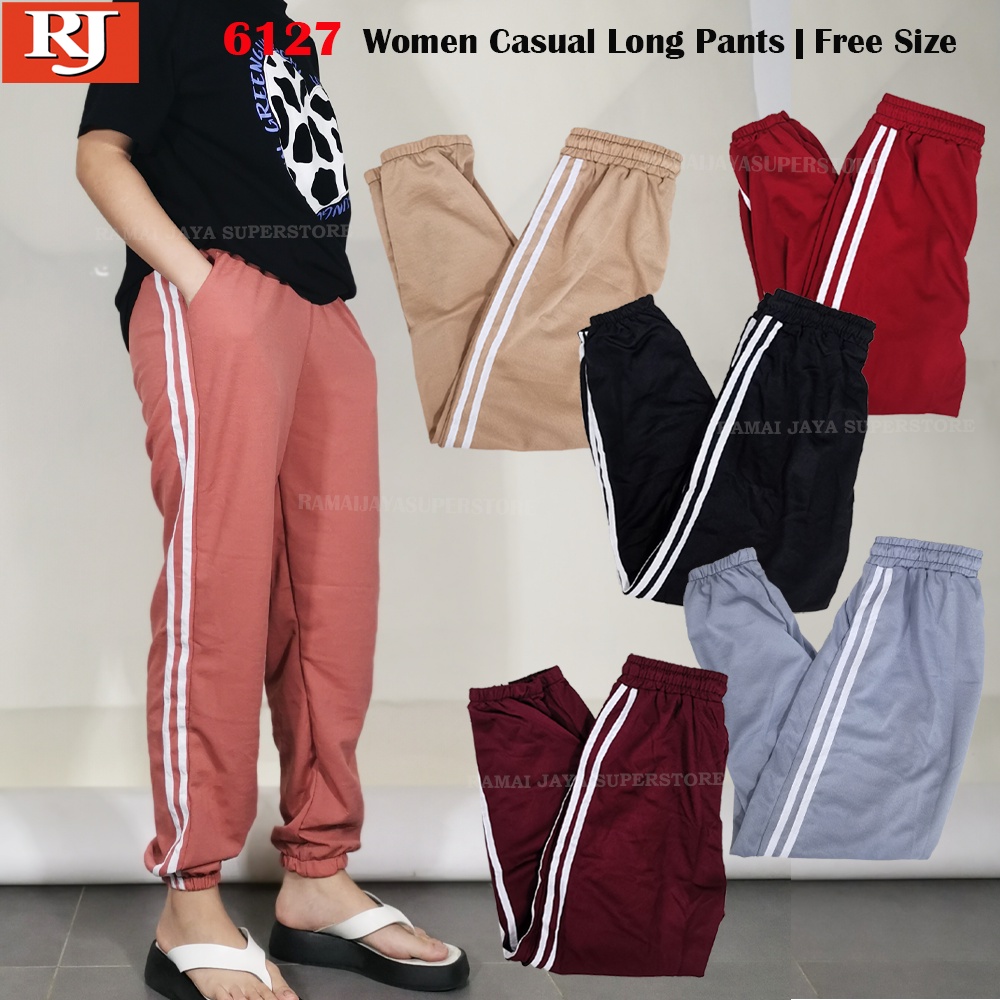 XS-8XL)WOMEN LONG PLUS SIZE BLACK ELASTIC SLACK OFFICE WEAR / LADIES  TROUSERS / SELUAR SLACK COTTON GETAH