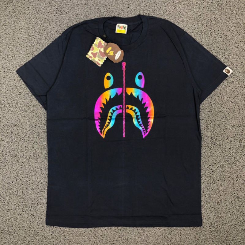 Bape rainbow best sale shark tee