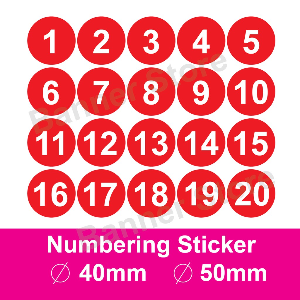 Sticker number on sale