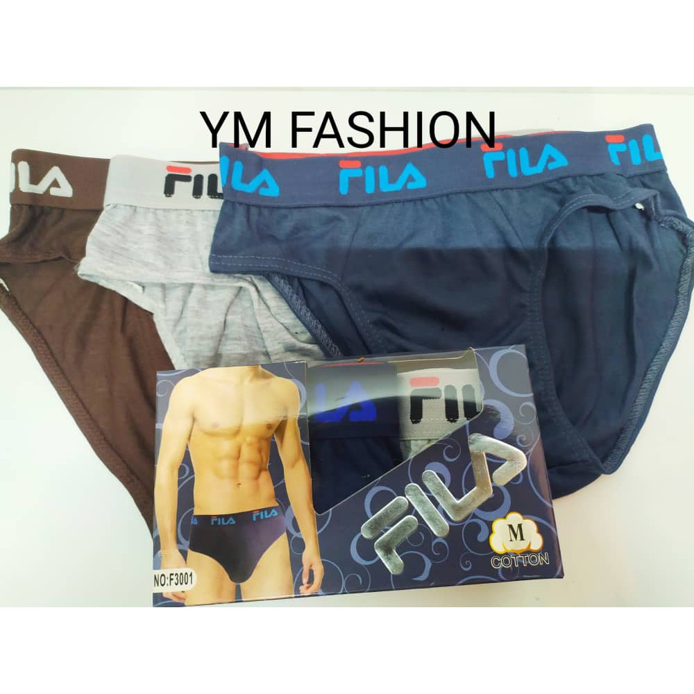 Malaysia Ready Stock】Men Underwear Spander Fila M-XXL Selaur