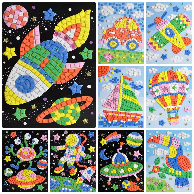 DIY Child Stickers Toy Creative Diamond Art Mosaic Sticker Cartoon