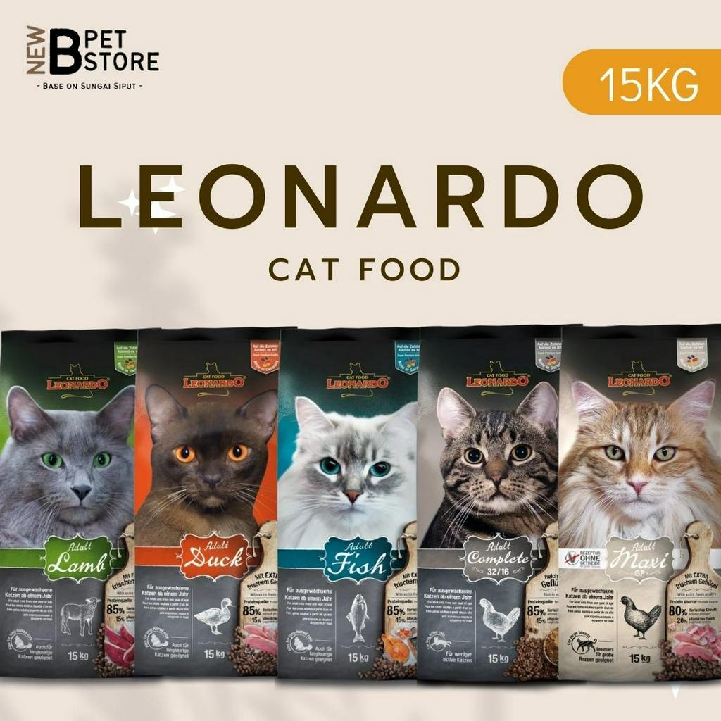 LEONARDO CAT FOOD 15KG SUPER PREMIUM QUALITY ADULT MAXI ADULT