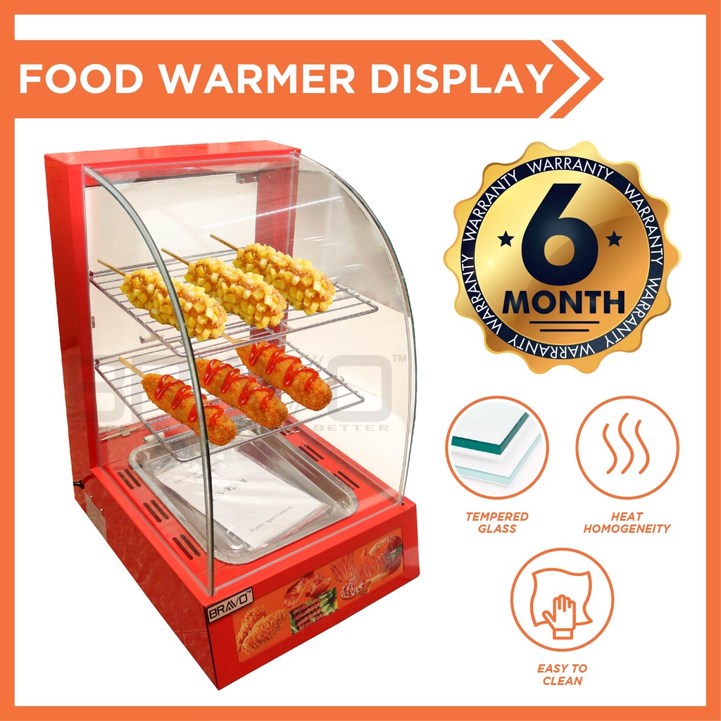 Food Warmer Display Pemanas Makanan Warmer Showcase Commercial