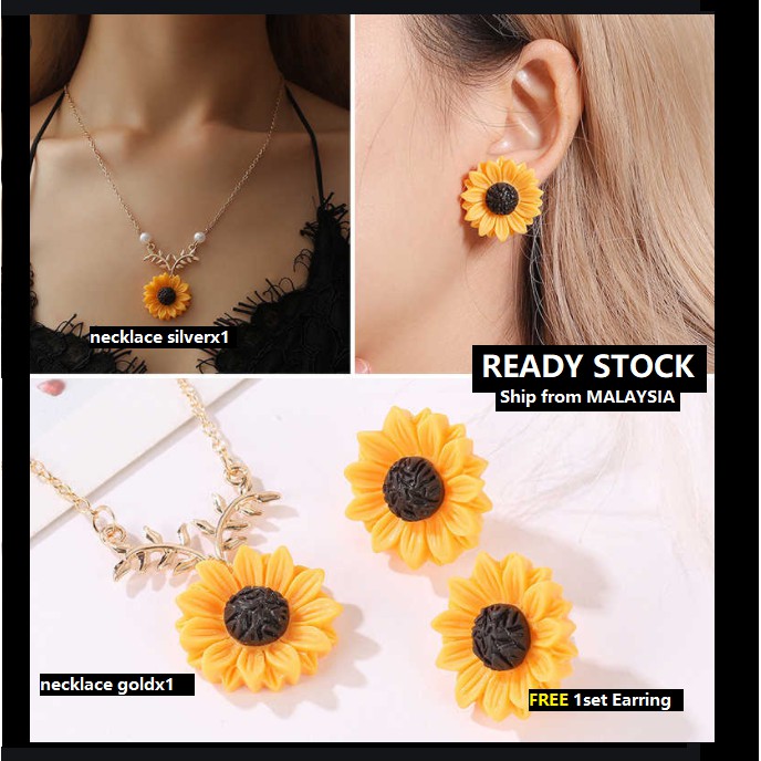 Sunflower deals necklace shopee