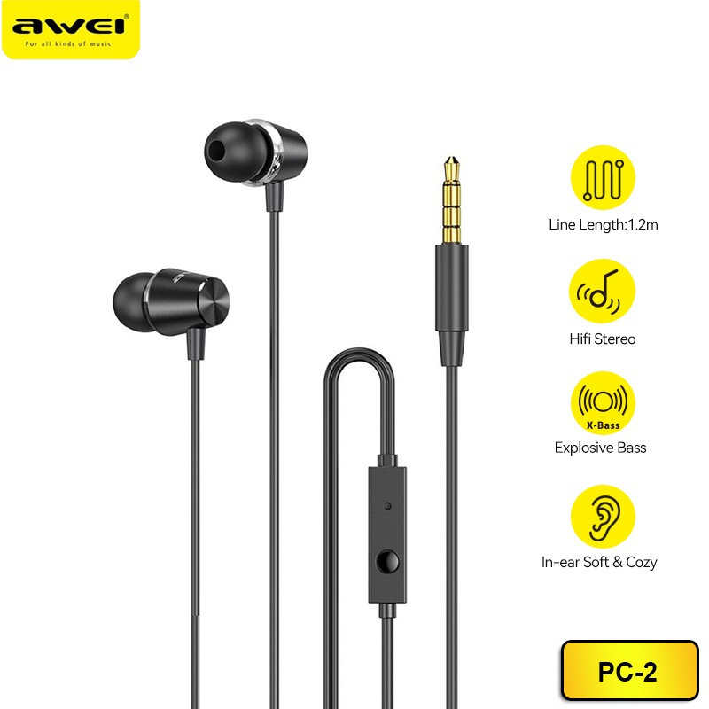 Awei best sale wired earphones