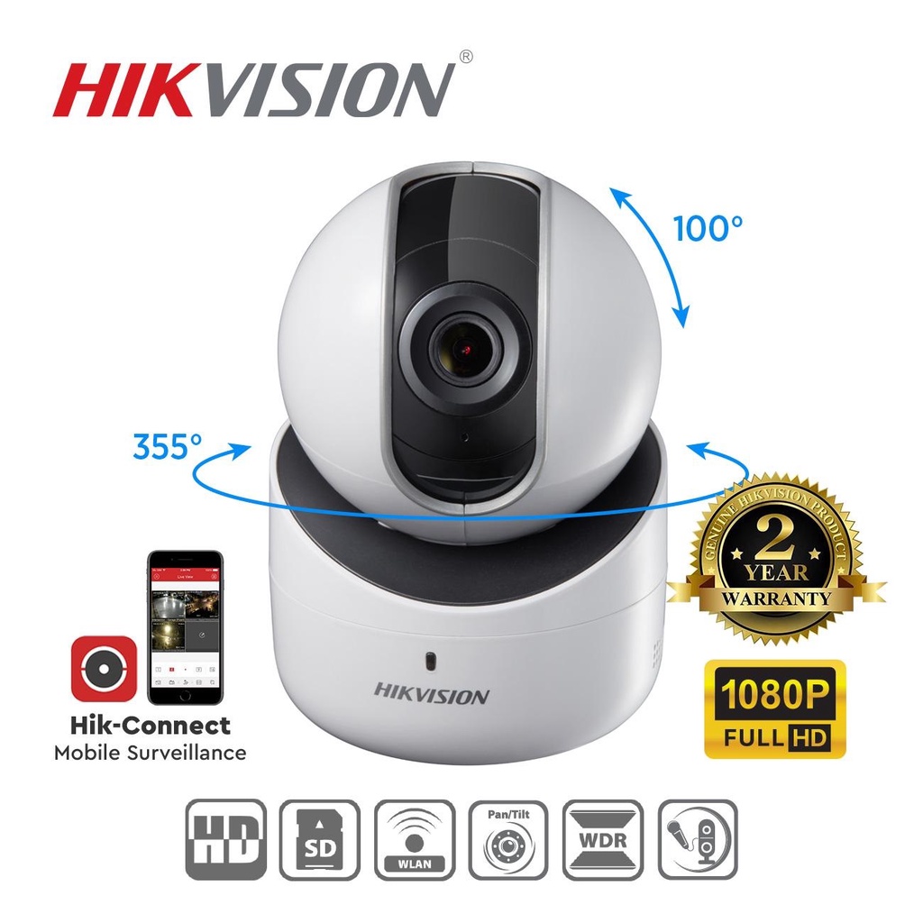 HIKVISION Wifi 1080p FHD 2MP 360° Viewing Area Security Camera -White