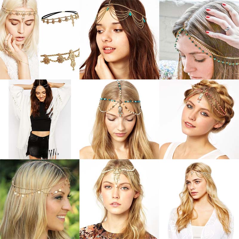 Bohemian Style Headgear Fringed Headgear Rhinestone encrusted