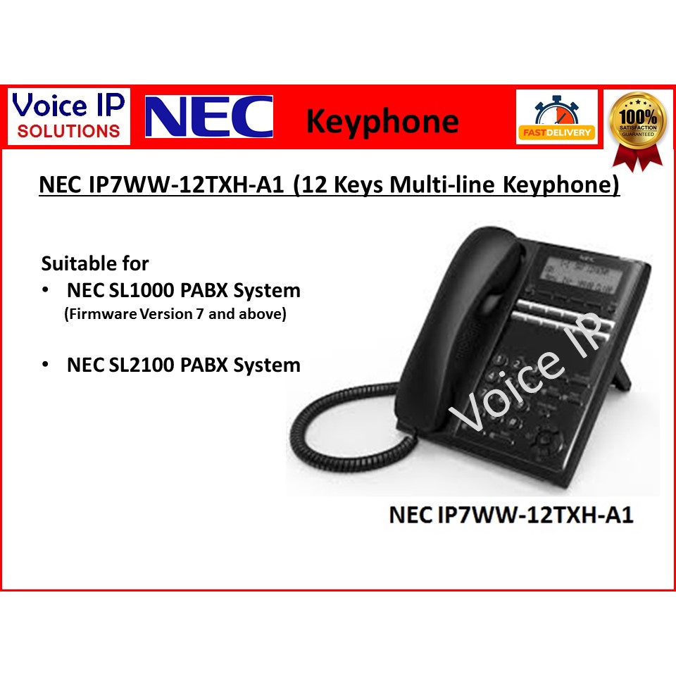 NEC Digital Keyphone IP7WW-12TXH-A1 12 Keys Multi-line Keyphone for NEC  SL2100 Keyphone System PABX | Shopee Malaysia