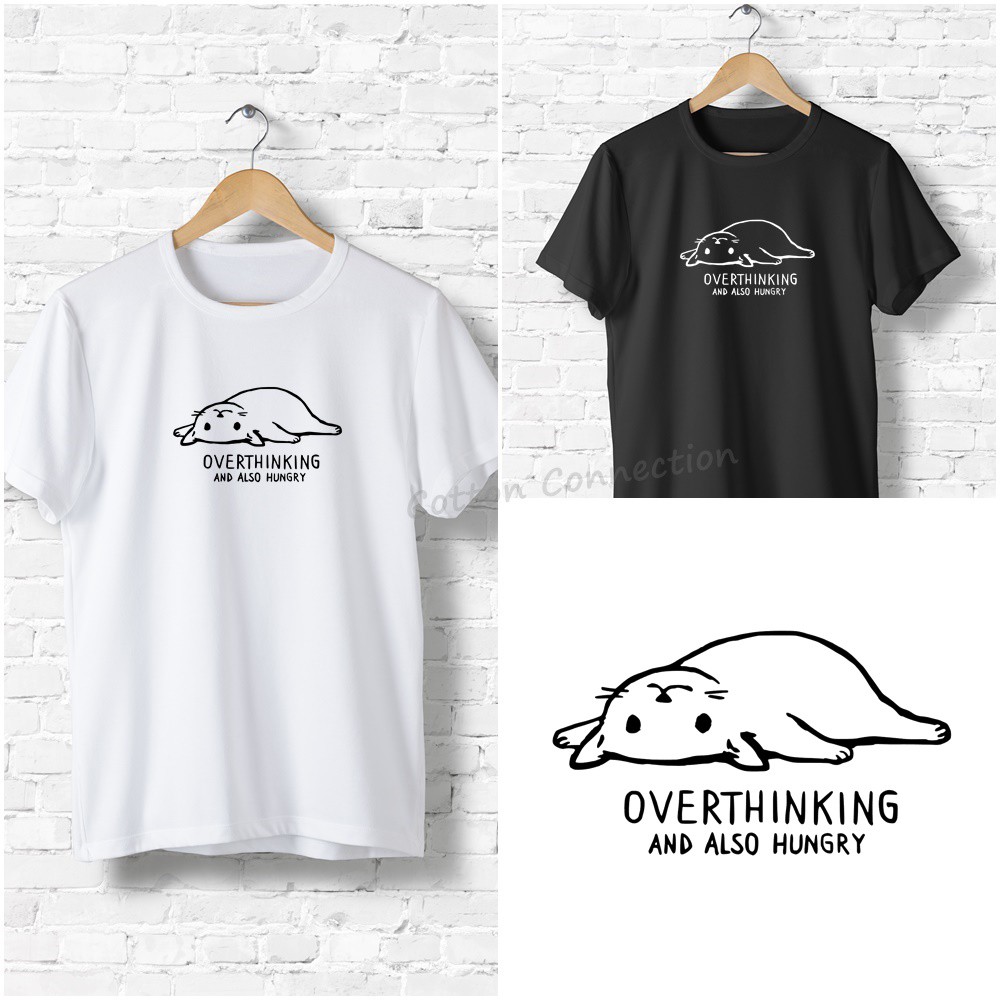 Overthinking and also shop hungry cat shirt