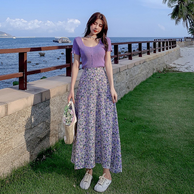 Korean 2025 chiffon skirt