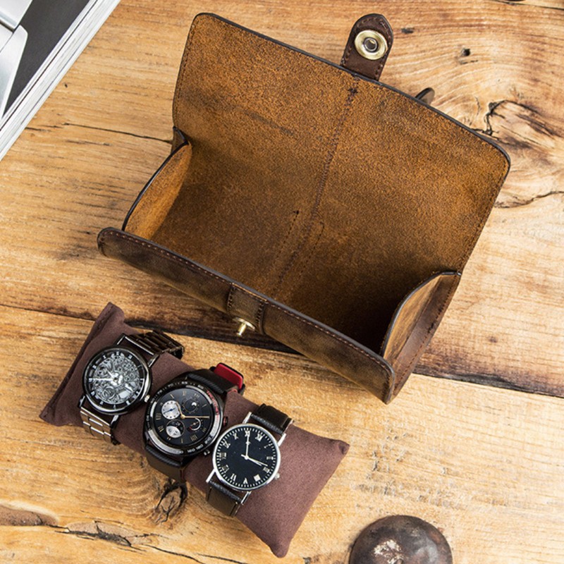 Leather watch travel online roll