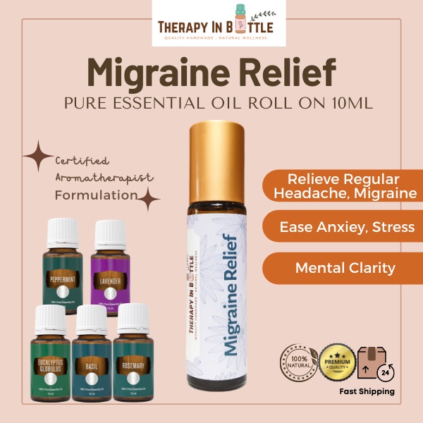 Refresh Migraine Roll on Stick Essential Oil Blend For Headache