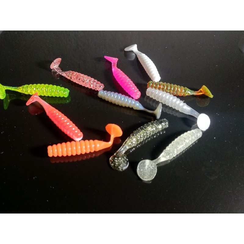 fishing Lure soft plastic bait t-tail 4cm for casting ultralight