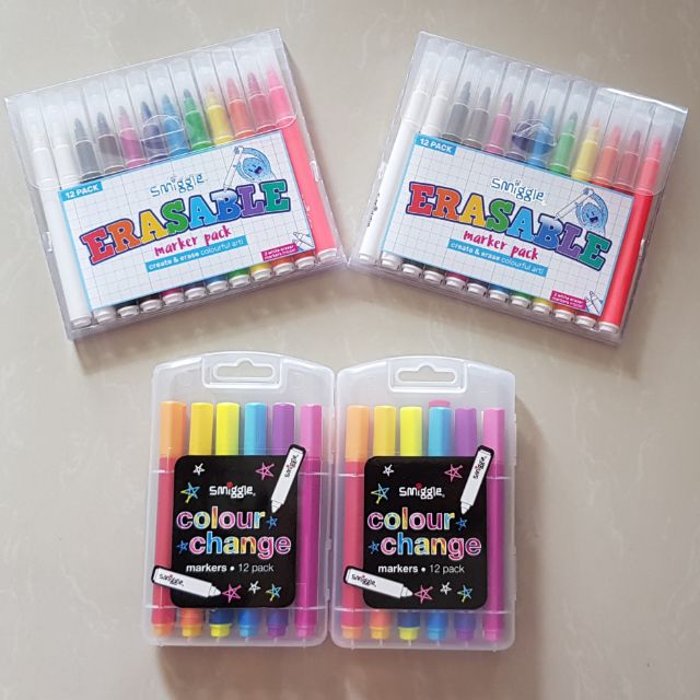 Smiggle - Markers magically change colours - 12 pack of markers that makes  24 colours! 10 coloured and 2 colour change markers!   -magic-marker