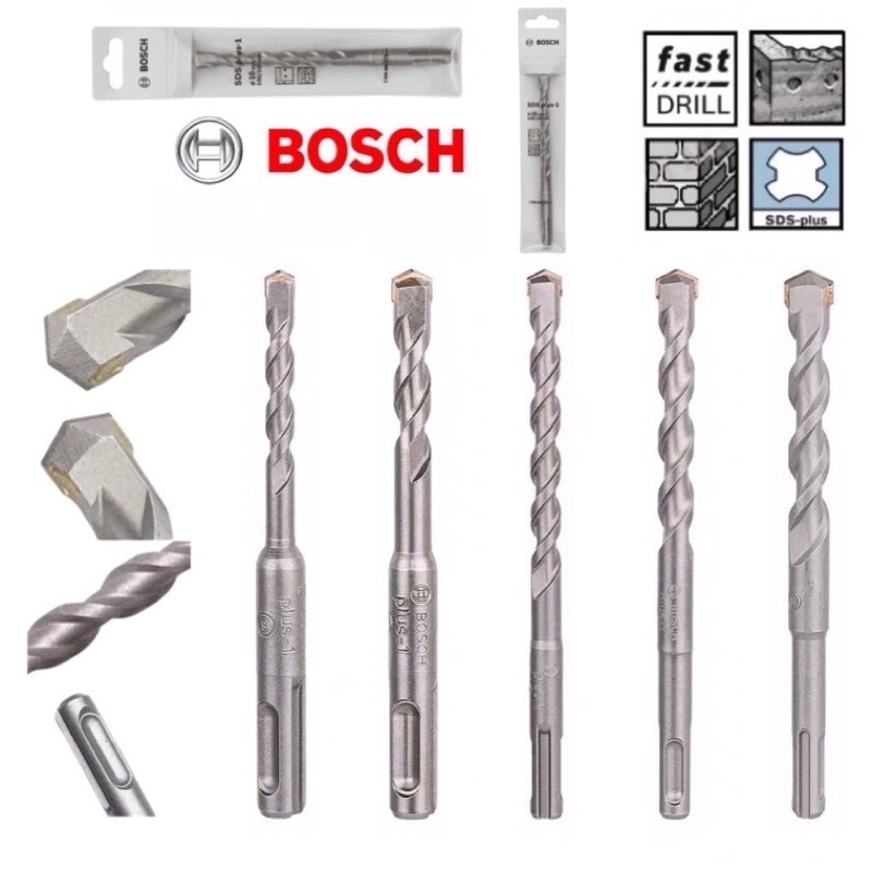 BOSCH SDS Plus 1 Hammer Drill Bit 6mm 8mm 10mm 12mm Mata Tebuk