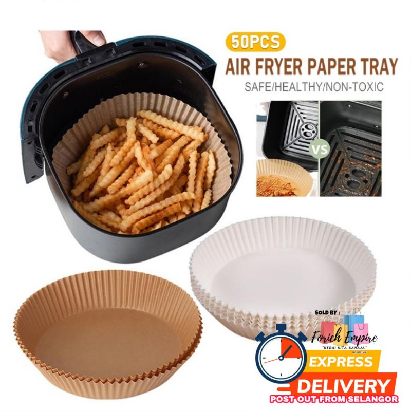 50Pcs Air Fryer Disposable Paper Liner Nonstick Oilproof Parchment