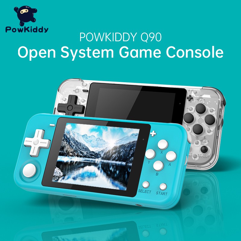 Powkiddy Q90 Retro Game Console 3-inch IPS screen Nostalgic retro mini  handheld game console 64G 10000 Games kids gift