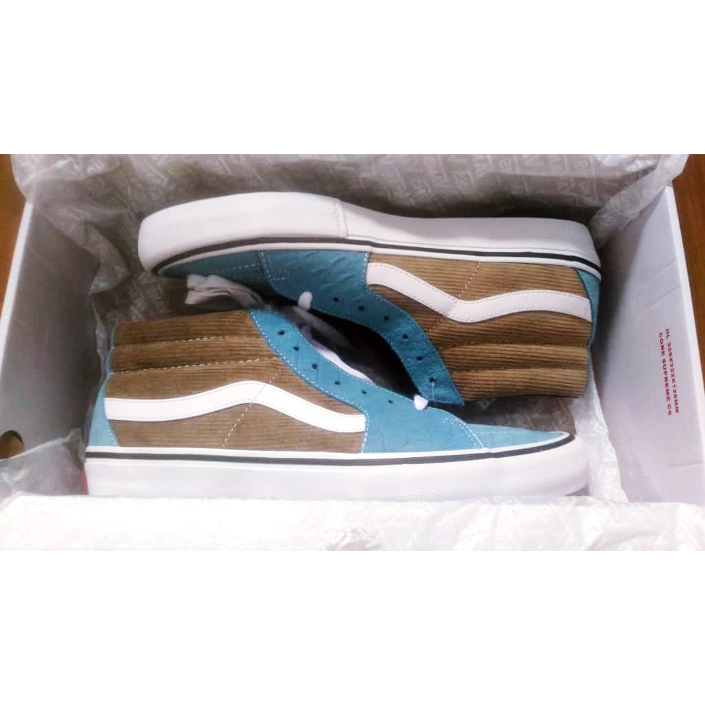 ORIGINAL SUPREME × VANS Sk8 Mid Pro (SUPREME CROC SUEDE) LIGH Streetwear  Shoe Sneaker