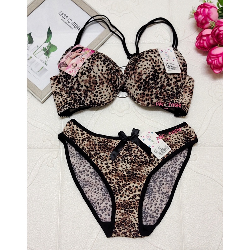 Miorre Leopard Push-up Bra and Panty Set (75B) price in UAE