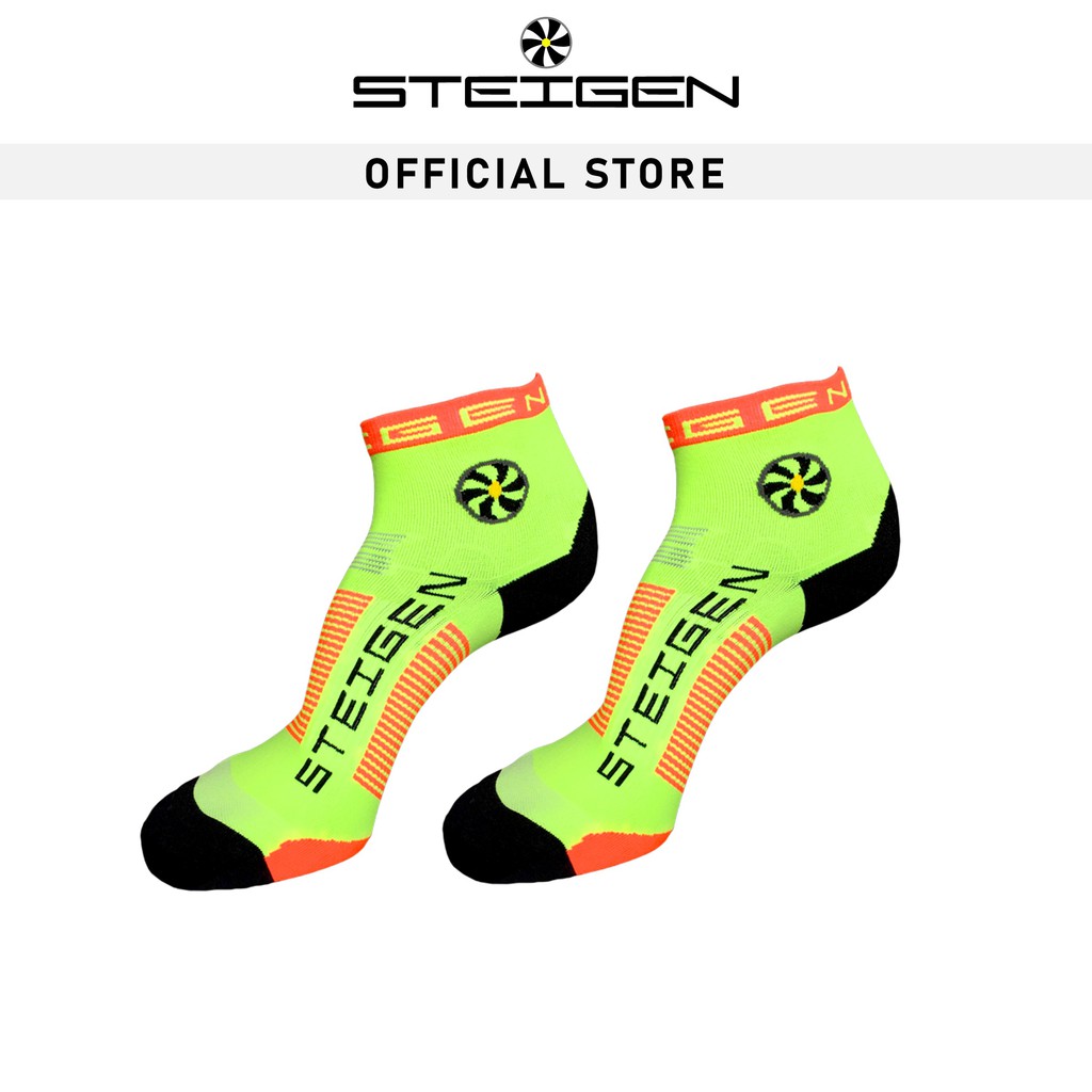 Fluro Yellow Running Socks ¼ Length