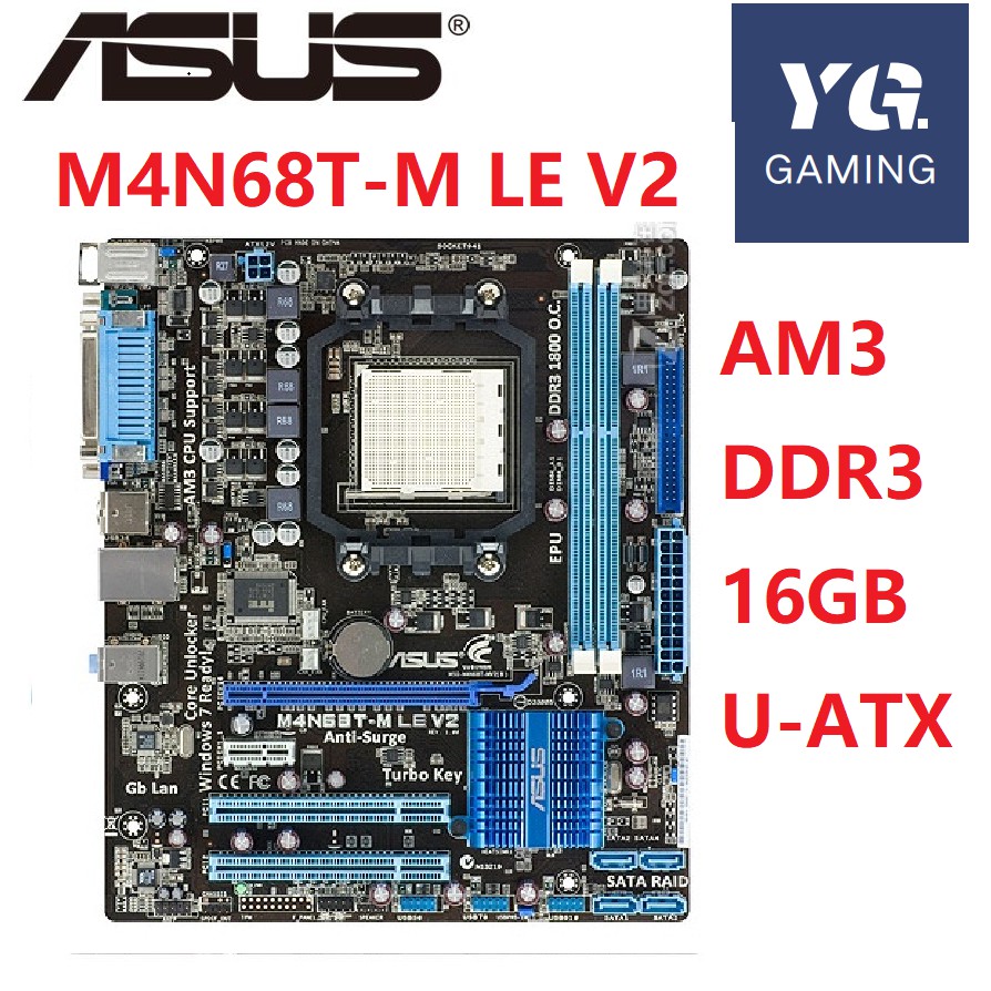 Asus M4N68T-M LE V2 Desktop Motherboard 630A Socket AM3 For Phenom.