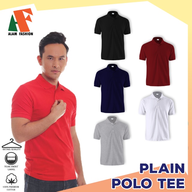 Alam Fashion Unisex Plain Polo T-Shirt - Group A