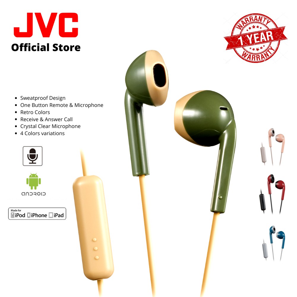 JVC HA F19M Earbud Headphones with remote Mic Shopee Malaysia