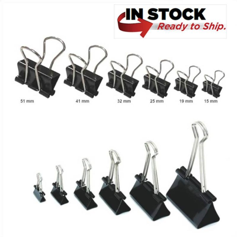 Double Side Clip Binder Clip Black Binder Clip 15mm 19mm 25mm 32mm 41mm 51mm