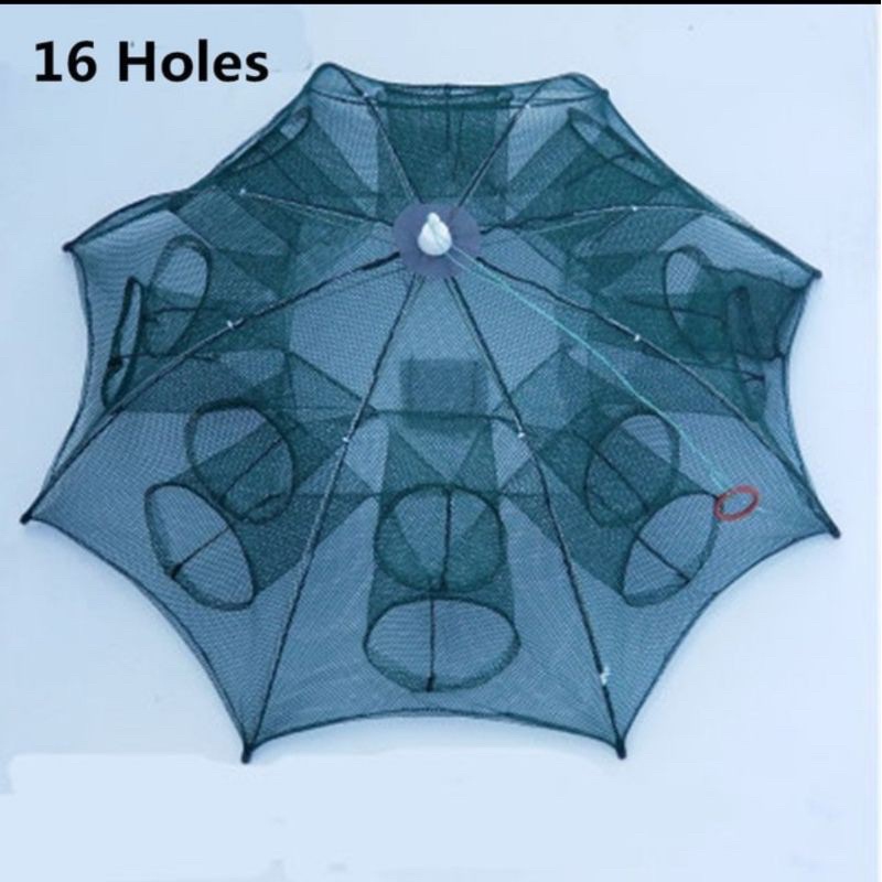 PuDong Crawfish Trap，Crab Fish Trap,Foldable Fishing Bait Trap Cast Net  Cage with 18 Feets Nylon Rope for Catching Small Bait Fish Eels Crab  Lobster