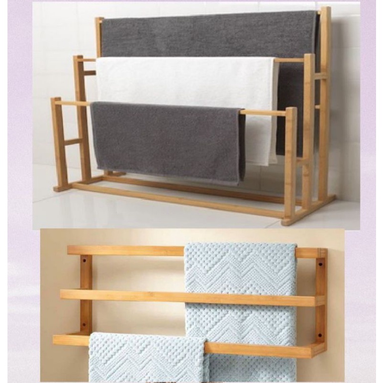 TOWEL HANGER RACK RAK TUALA RAK SEJADAH SOLID WOOD KAYU PINE