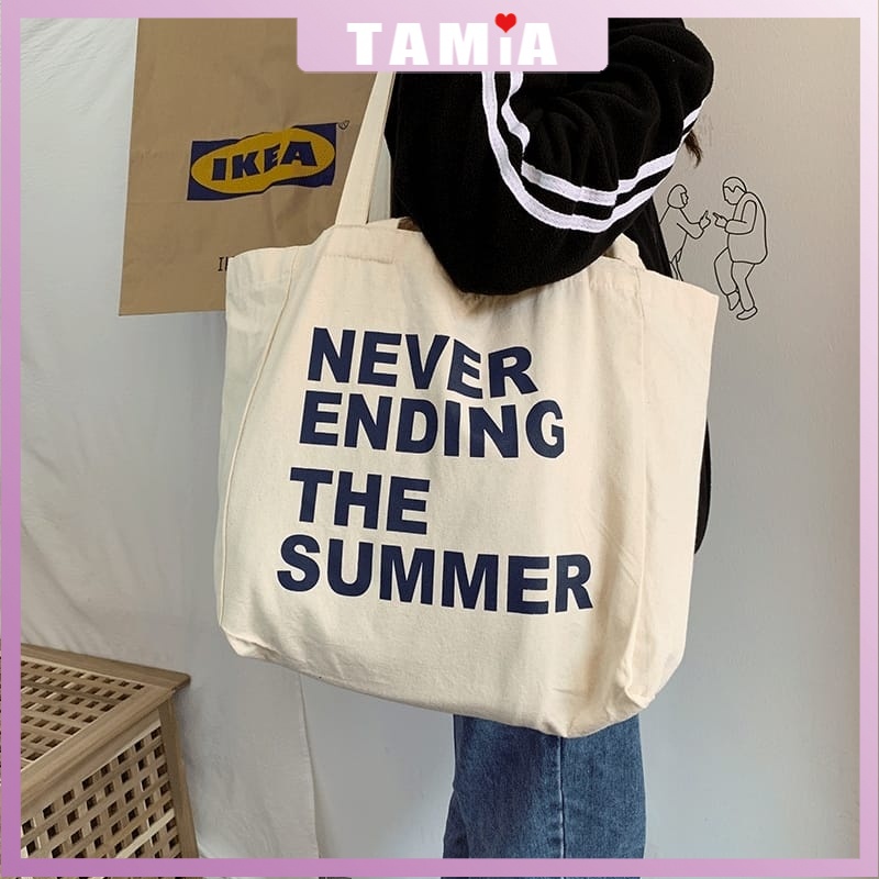 Korean Style Student Tote Bag Chic Ikea Style Canvas Shoulder 