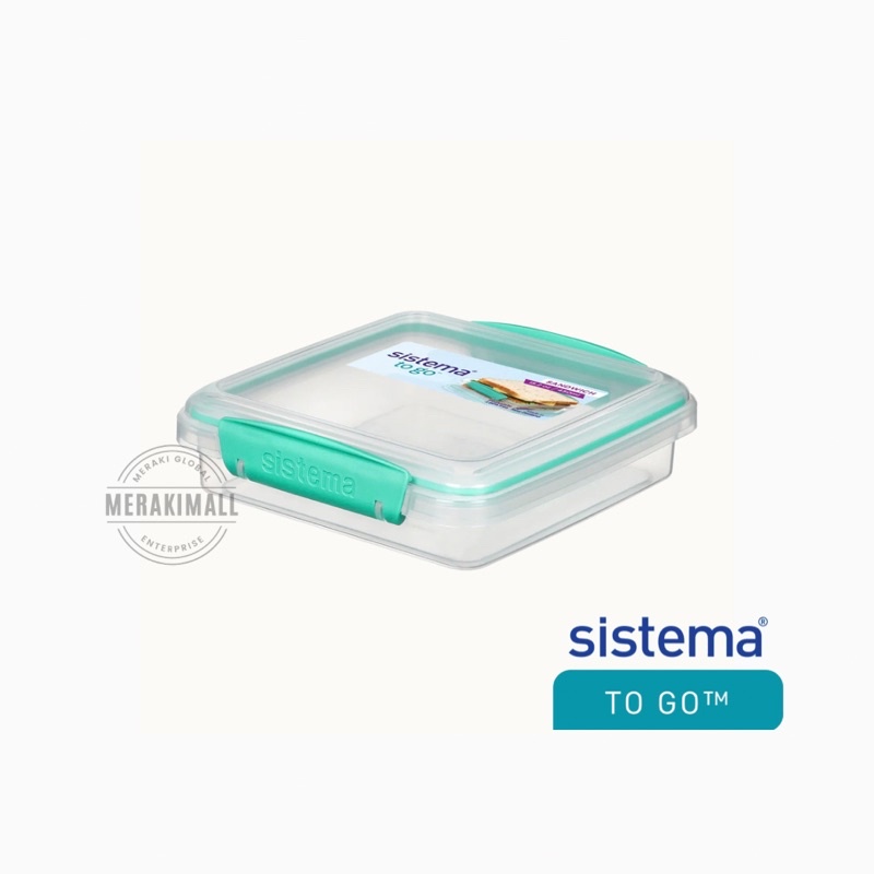 Sistema 450ml Sandwich Box to Go, One Box (Colors May Vary)