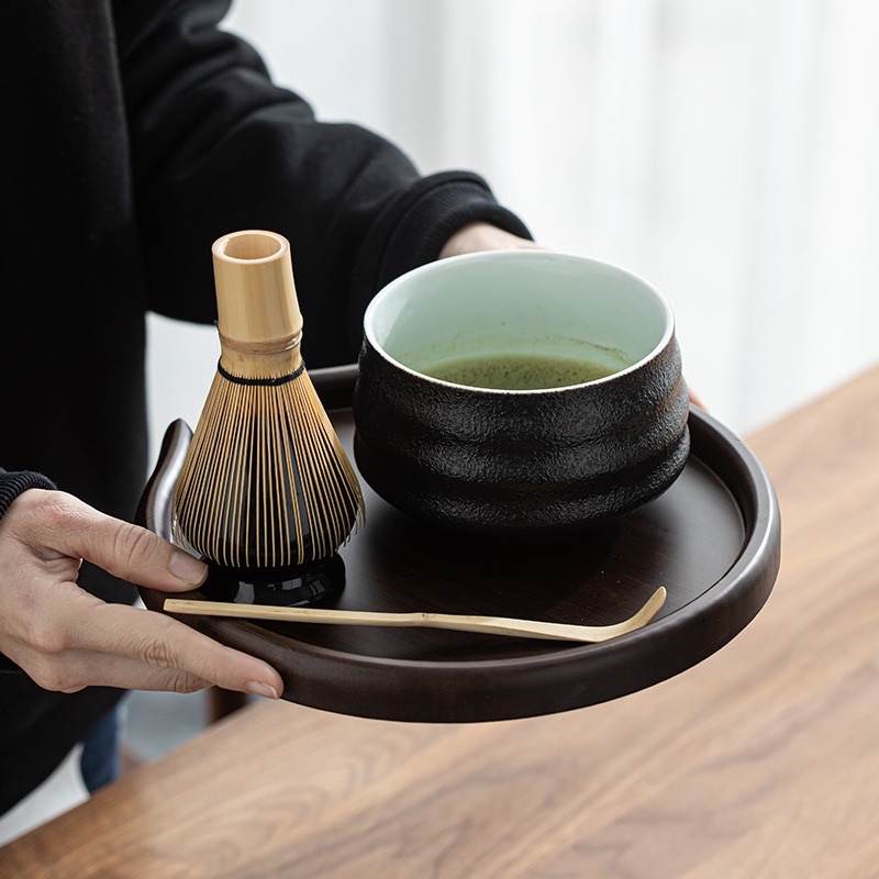 Black Ceramic Matcha Whisk Holder for Bamboo Whisk