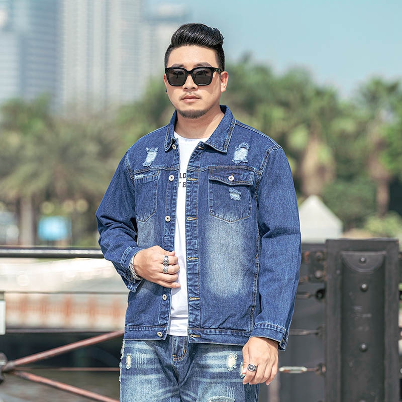 Mens plus discount size denim jacket