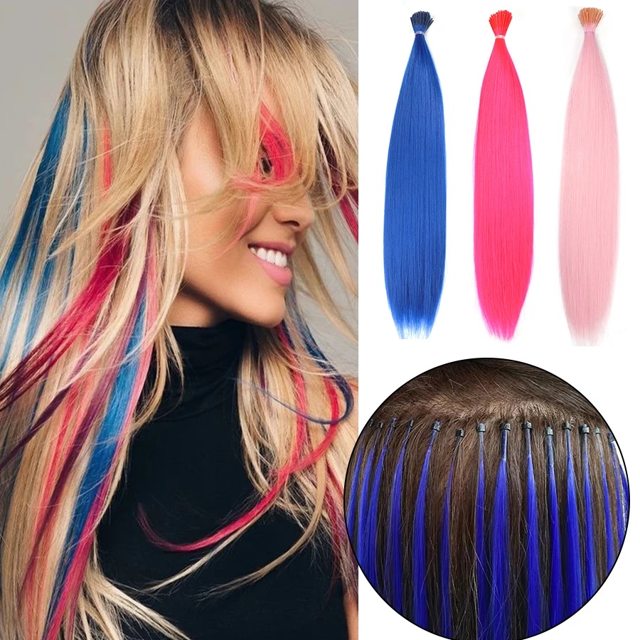 Colored Strands for Hair Feather Extension 10 Pieces I Tip Synthetic Hairpiece Fake Hair Zebra Line Feather Hair Extensions, Human Hair Extensions