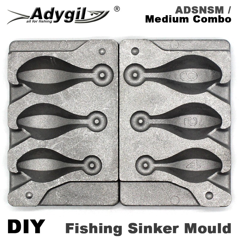 Adygil DIY Fishing Snapper Sinker Mould ADSNSM/Medium Combo Snapper Sinker  112g 140g 168g 3 Cavities