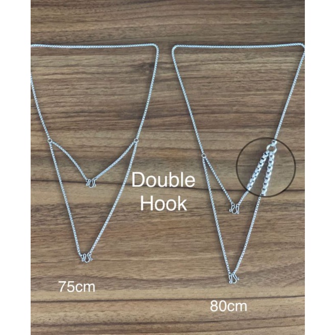 Double Hook 佛牌链 Stainless Steel Necklace 不锈钢项链，佛牌项链 佛牌链