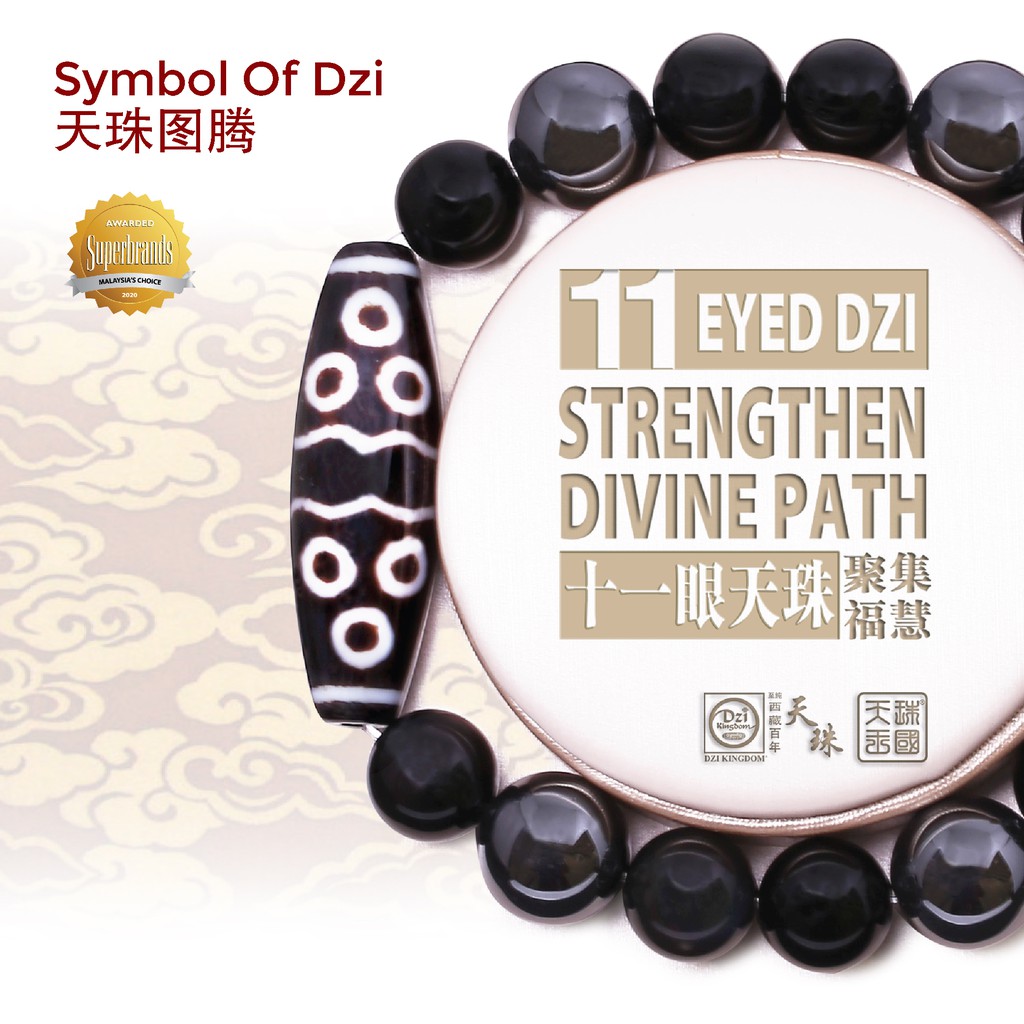 Dzi Kingdom 11 Eyed Dzi Strengthen Divine Path 十一眼天珠 聚集福慧 天珠王国手链/项链  Bracelet/Necklace