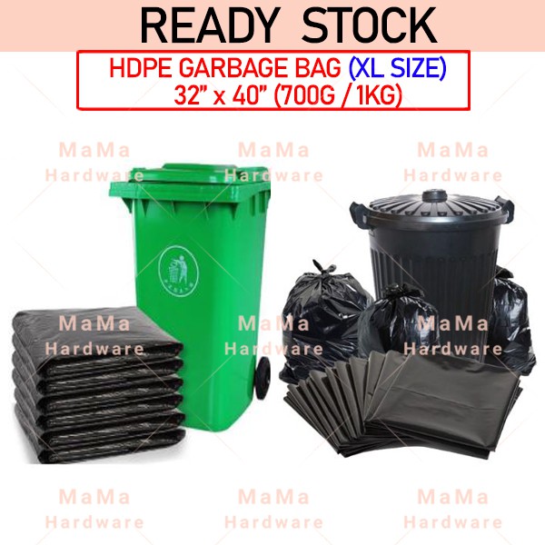 (XL) Garbage Bags 32 x 40 1kg Extra Heavy Duty