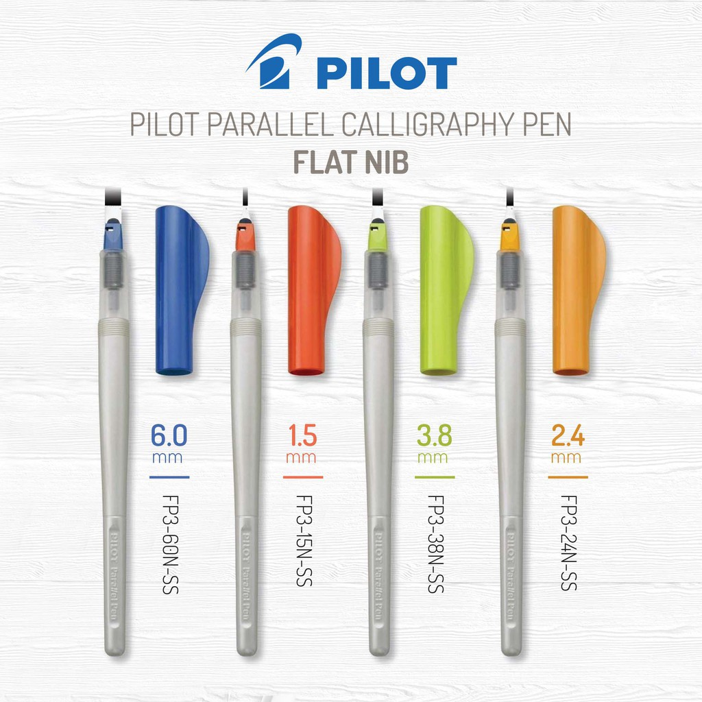 Pilot Parallel Pens 1.5/2.4/3.8/6.0mm Tips Duckbill Fountain Pen  Calligraphy Pens Writing Artistic Font, Animation Design