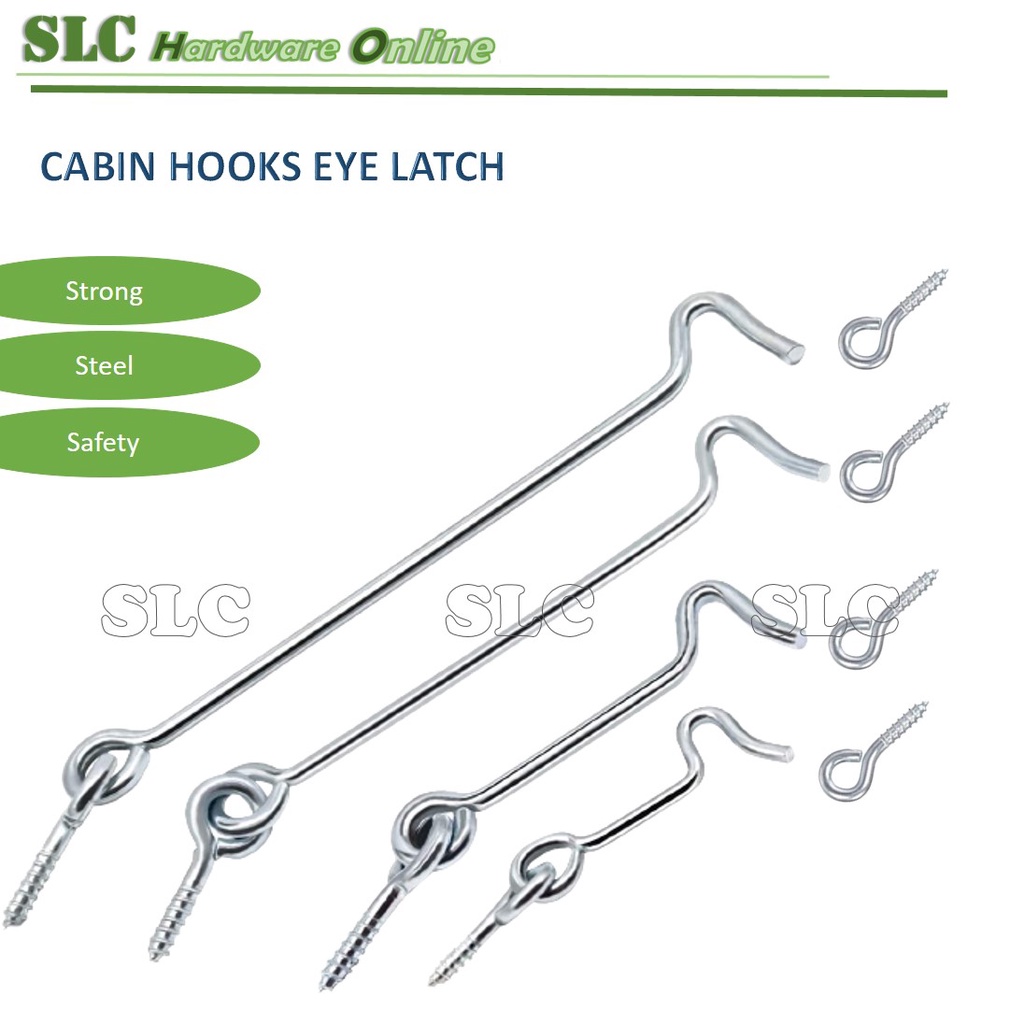 Cabin Hooks Eye Latch 3/4/6