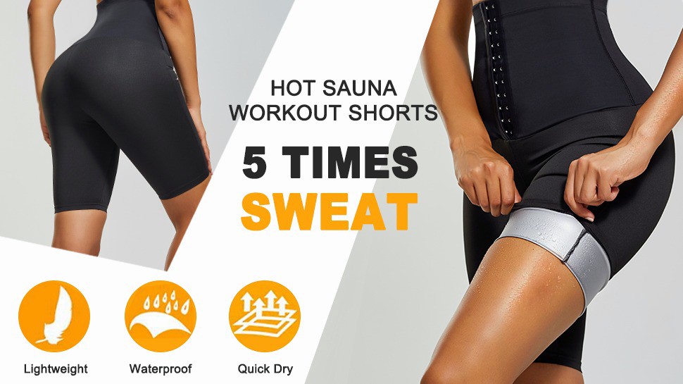 Bakerdani Womens Hot Sweat Pants Neoprene Body Shaper Slimming Shapewear  Workout Sauna Suit Thighs Slimmer for Weight Loss